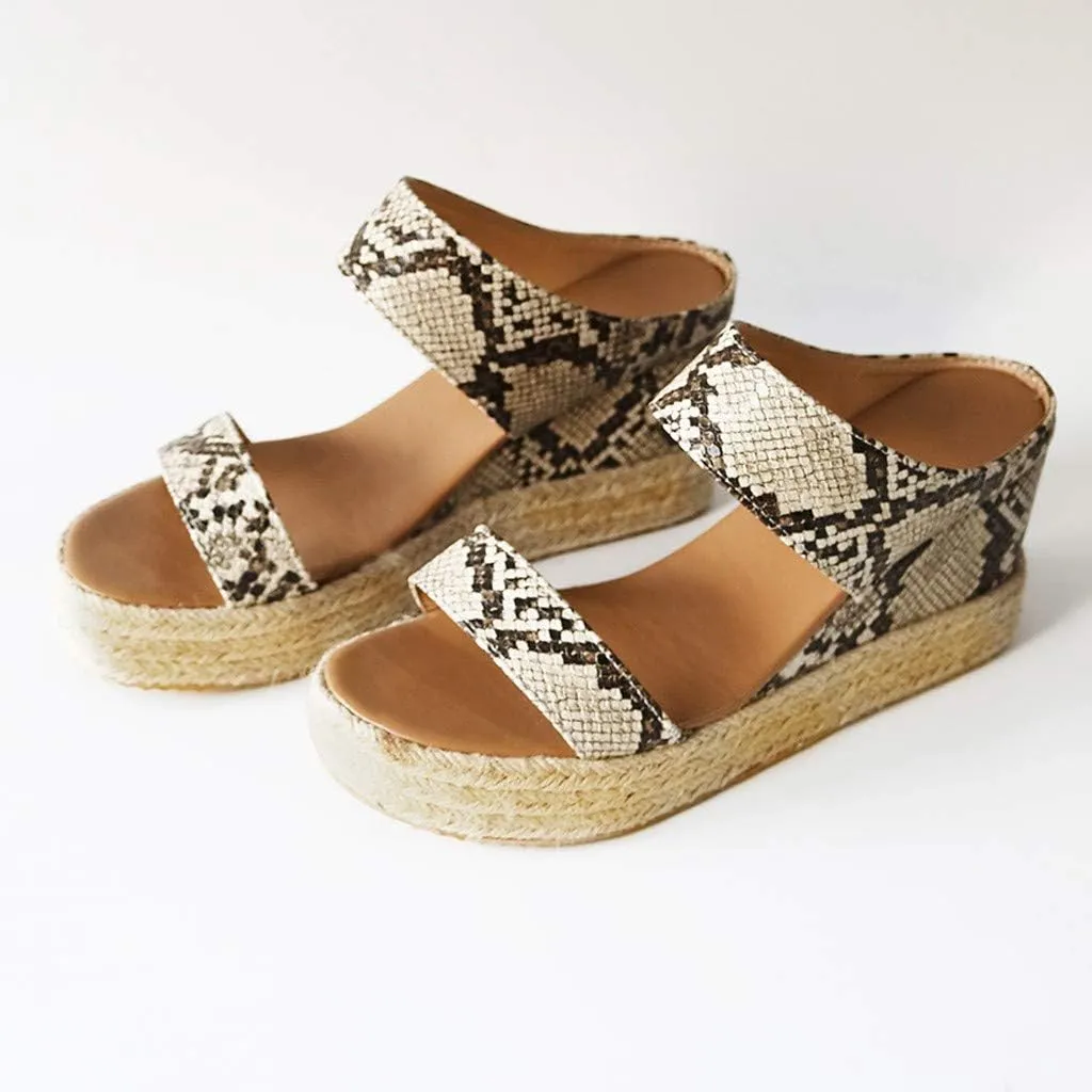 Eduavar Orthopedic Sandals for Women, Sandals Women Comfortable Espadrille Platform Wedge Sandals Summer Slip On Sandals
