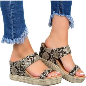 Eduavar Orthopedic Sandals for Women, Sandals Women Comfortable Espadrille Platform Wedge Sandals Summer Slip On Sandals
