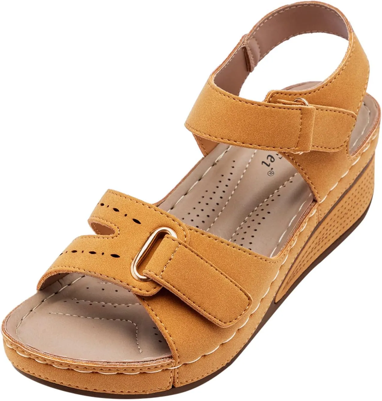 Eduavar Orthopedic Sandals for Women, Womens Sandals Dressy Platform Wedge Sandals Open Toe Sandals with Ankle Strap