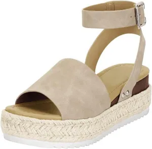 Eduavar Platform Sandals Women Dressy, Espadrille Sandals for Women Dressy Summer Platform Sandals Comfy Summer Beach Sandals