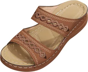 Eduavar Womens Sandals Dressy, Sandals Women Comfortable Sandals Slippers Open Toe Wedge Sandals with Arch Support