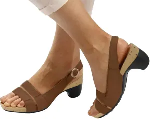 Eduavar Womens Wedge Sandals, Orthopedic Sandals for Women Open Toe Sandals Casual Heel Sandals with Ankle Strap