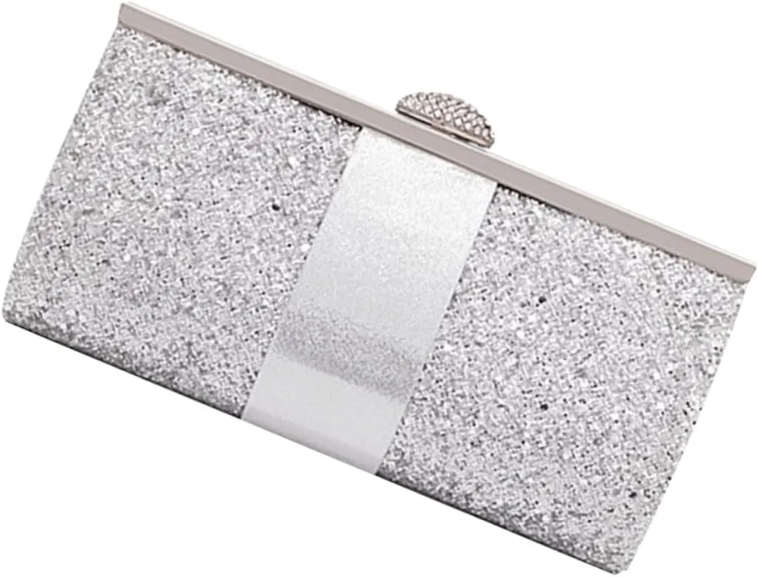 Elegant Glitter Chain Purse Wedding Clutch Bag for Women Sparkle Evening Handbag Beaded Clutch Purses for Dinner