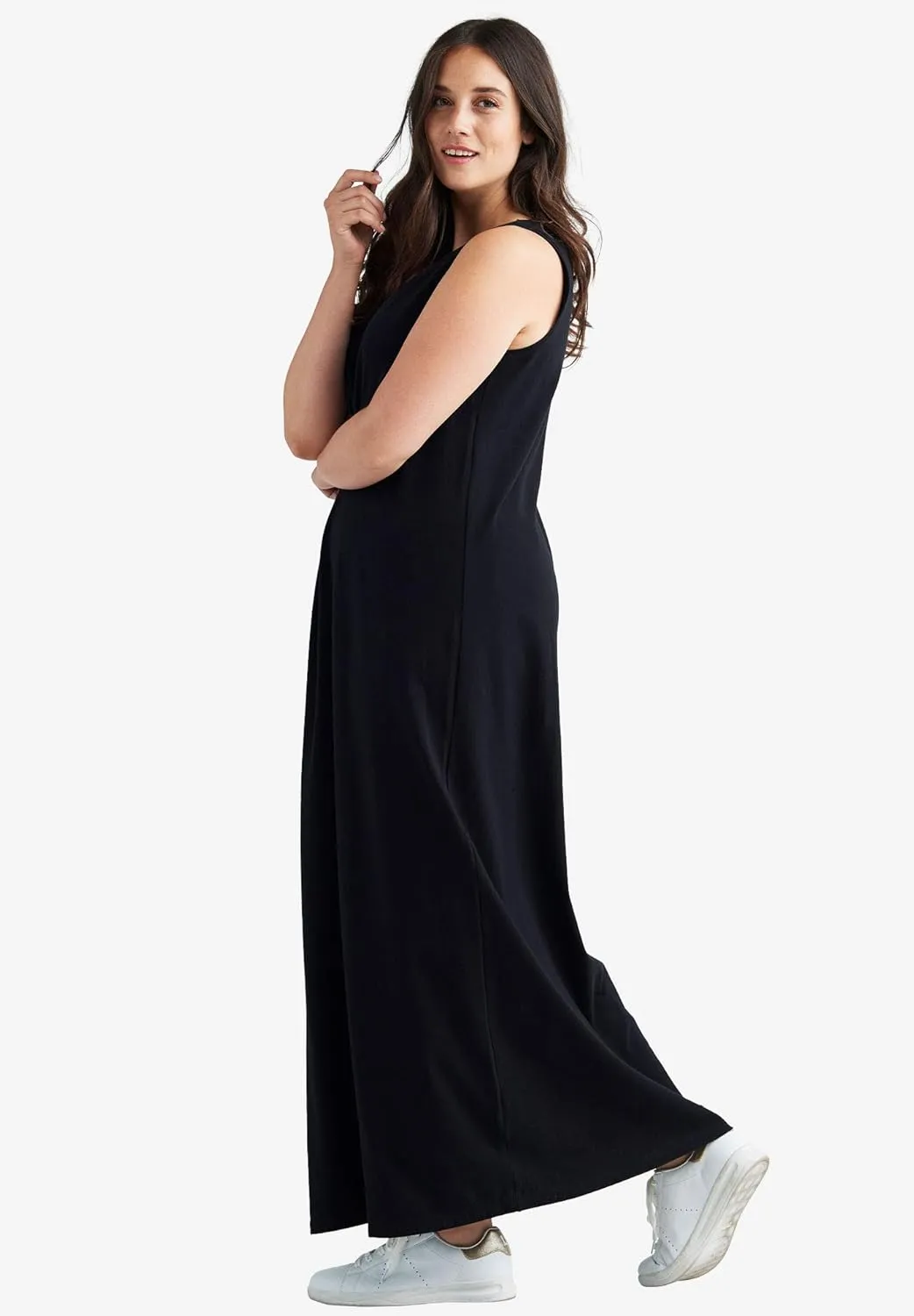 ellos Women's Plus Size Sleeveless Knit Maxi Dress