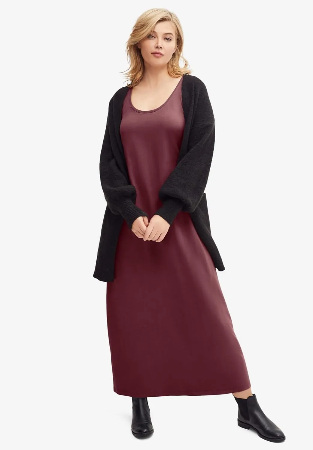 ellos Women's Plus Size Sleeveless Knit Maxi Dress