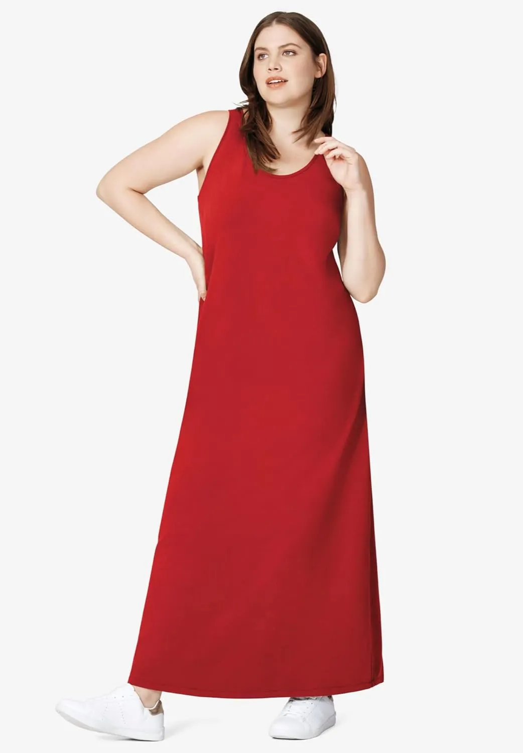 ellos Women's Plus Size Sleeveless Knit Maxi Dress
