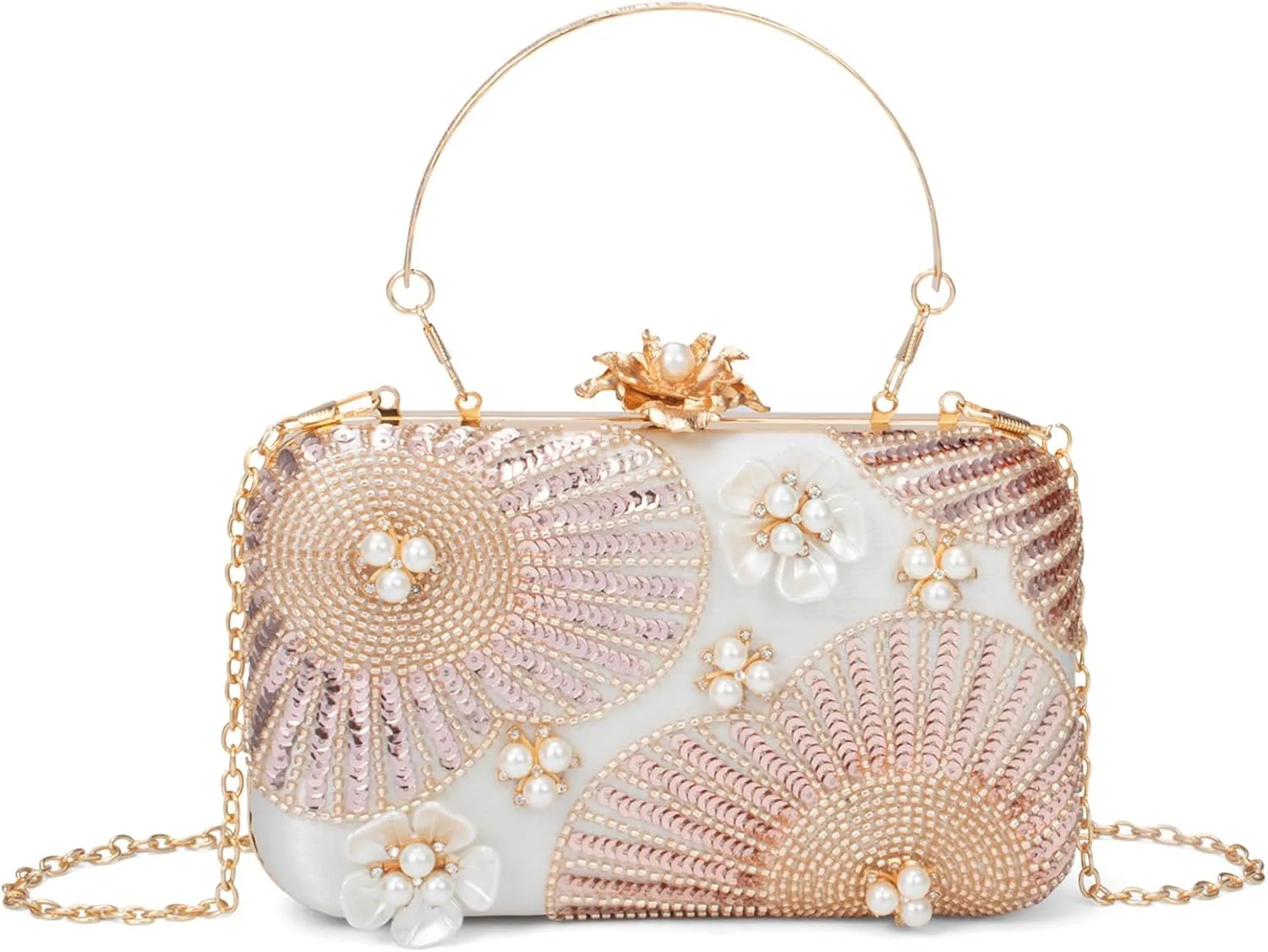 Evening Bag Clutch Purses for Women Beaded Sequin Peacock Party Handbag Wedding Purse