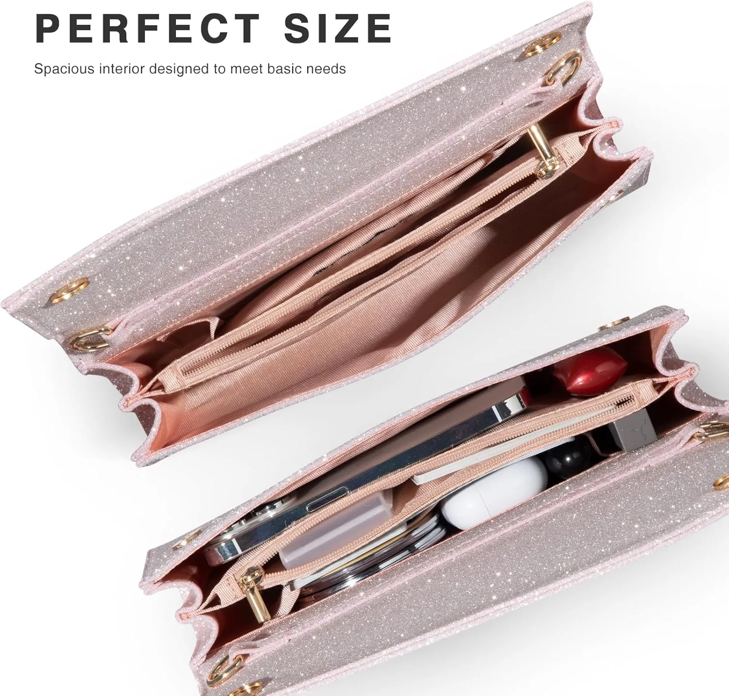 Evening Clutch Purse for Women Sparkling Crossbody Bag Shoulder Handbags for Party Prom Wedding