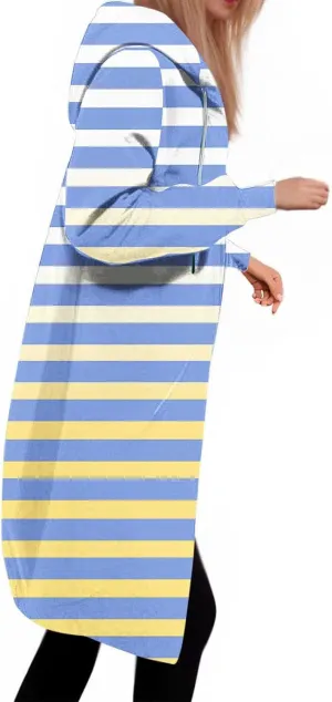 Fall Jackets for Women 2024 Casual Loose Striped Hoodies Long Sleeve Comfy Fit Winter Coats Outerwear