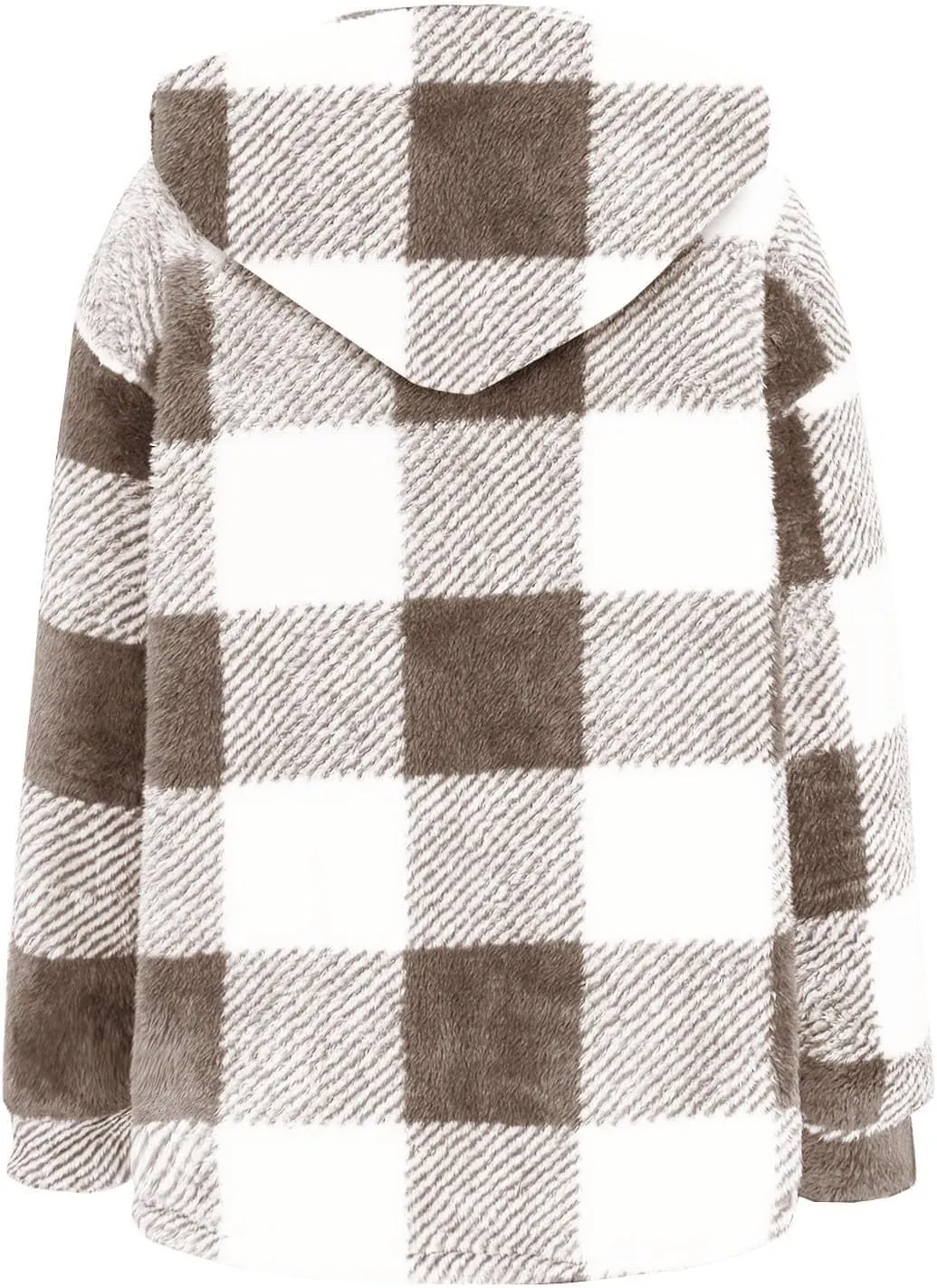 Fall Jackets for Women 2024 Plaid Shirts Casual Hoodie Jackets Long Sleeve Button Down Loose Fit Warm Winter Coats
