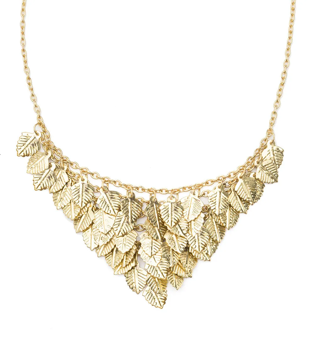 Falling Leaves Necklace Gold