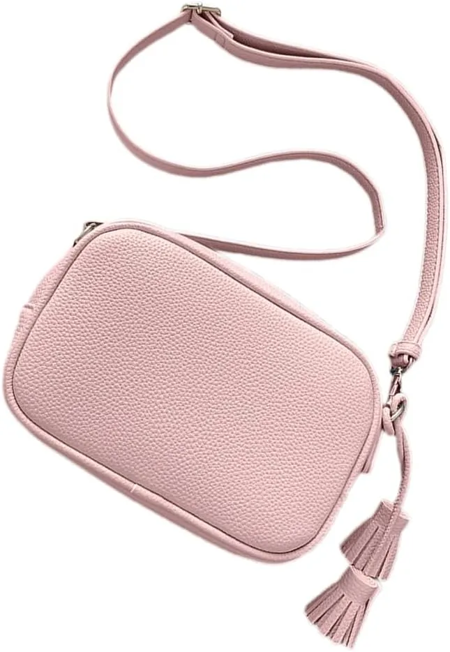 Fashionable Tassels Details Square Crossbody Bag PU Leather Shoulder Bags Satchel Handbag Elegant Women's Accessory