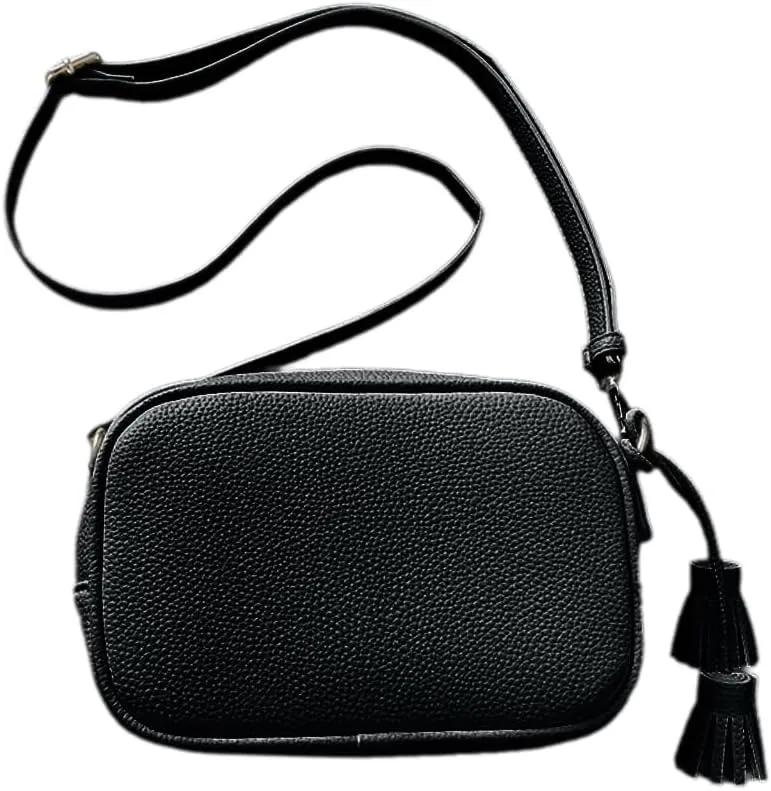 Fashionable Tassels Details Square Crossbody Bag PU Leather Shoulder Bags Satchel Handbag Elegant Women's Accessory