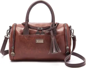 Faux Leather Top Handle Crossbody Handbag - Small Women's Purse