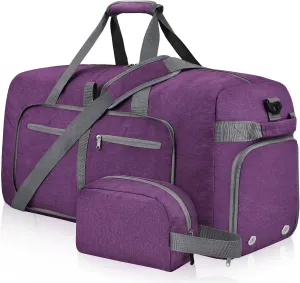 Felipe Varela Duffle Bag with Shoes Compartment and Adjustable Strap,Foldable Travel Duffel Bags for Men Women,Waterproof Duffel Bags