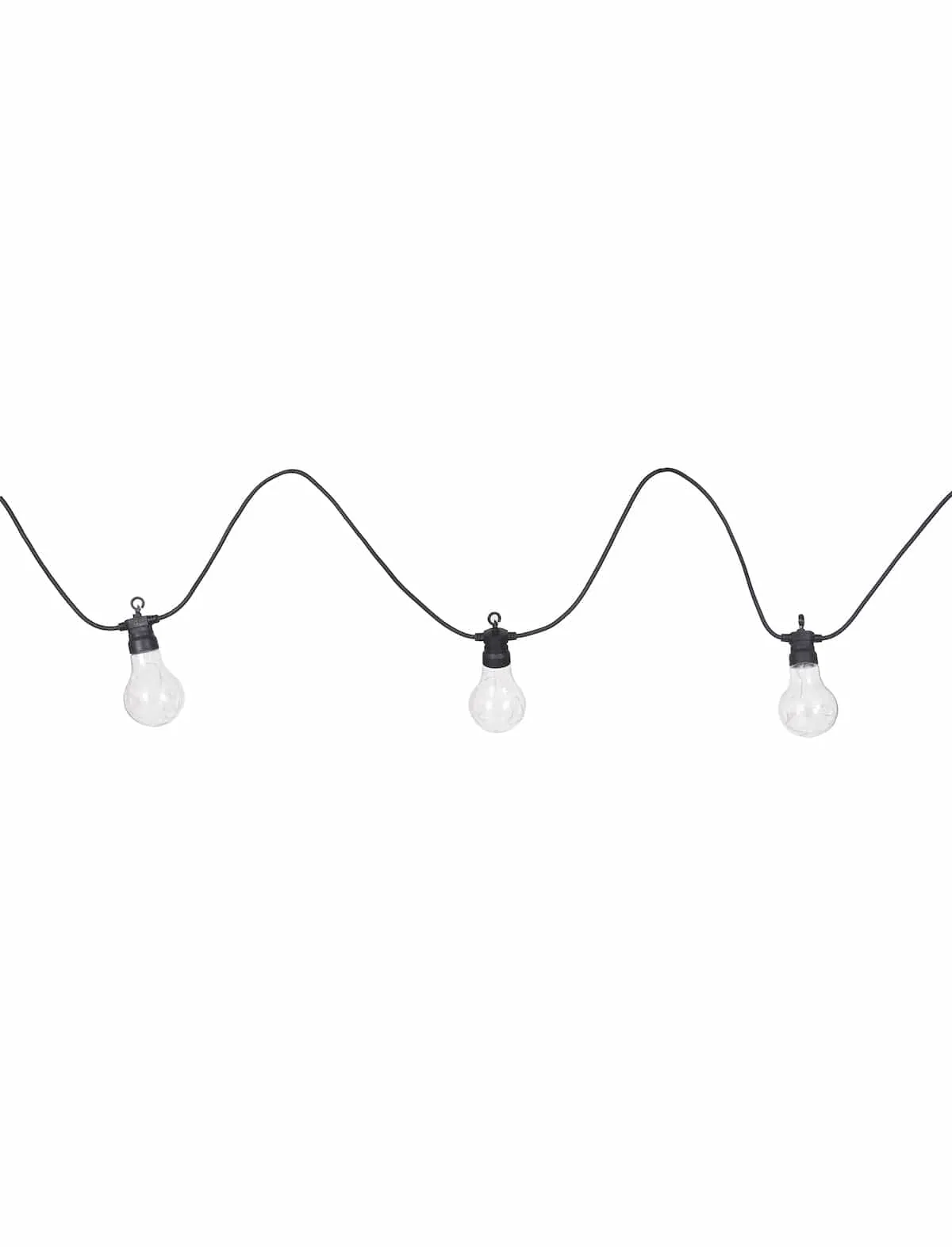 Festoon 20 Black Bulb Solar Powered String Lights