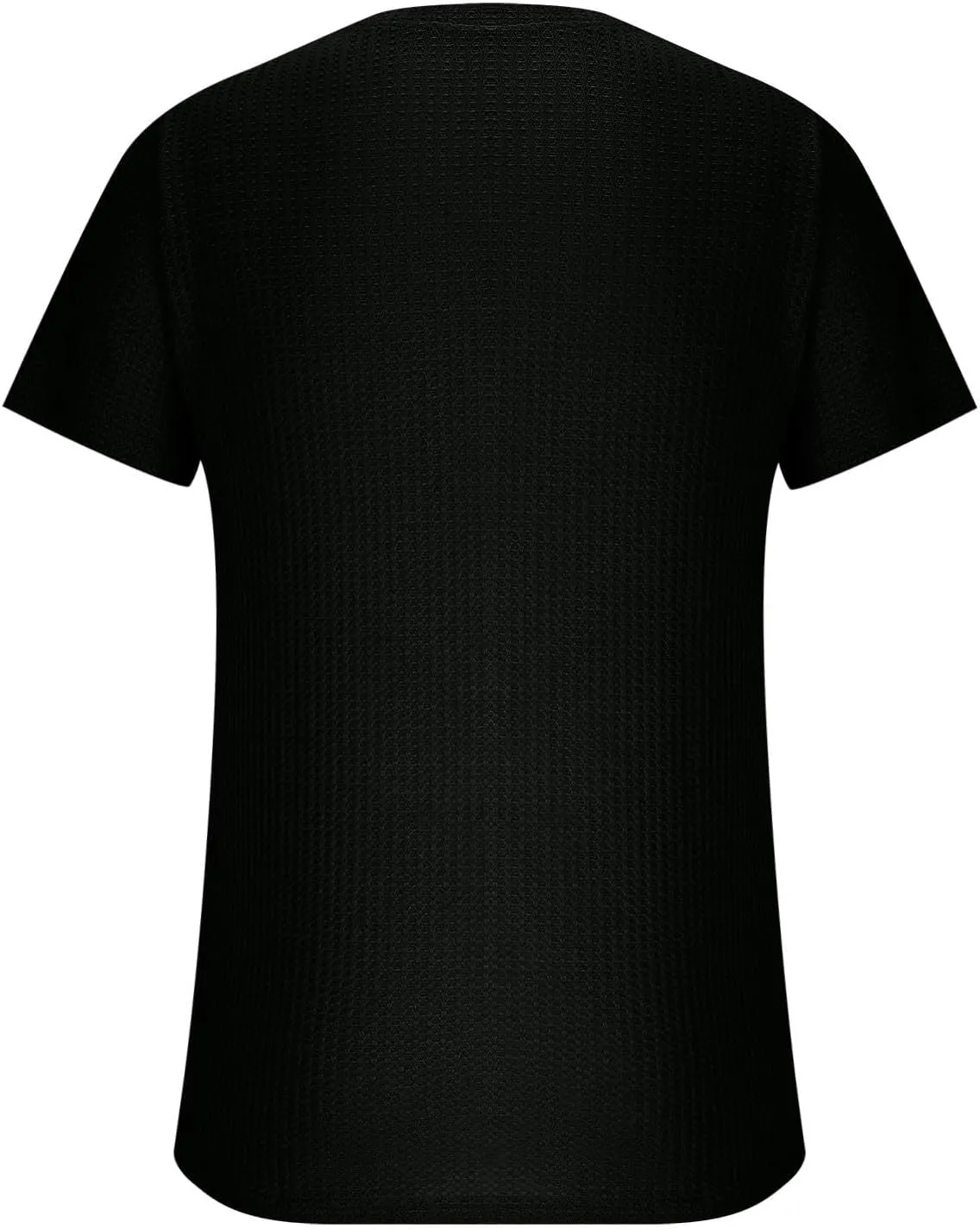 Finelylove T Shirts for Man Crochet Knitted T Shirt Crew Neck Short Sleeve Summer Beach Waffle Textured Tops Casual