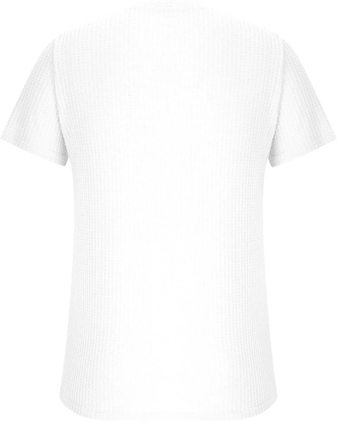 Finelylove T Shirts for Man Crochet Knitted T Shirt Crew Neck Short Sleeve Summer Beach Waffle Textured Tops Casual