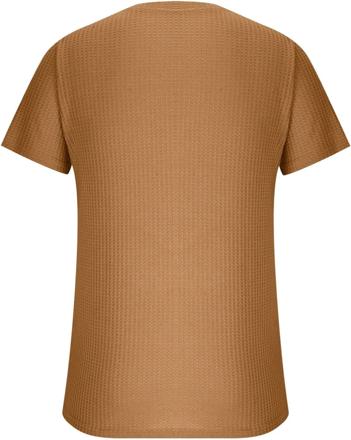 Finelylove T Shirts for Man Crochet Knitted T Shirt Crew Neck Short Sleeve Summer Beach Waffle Textured Tops Casual
