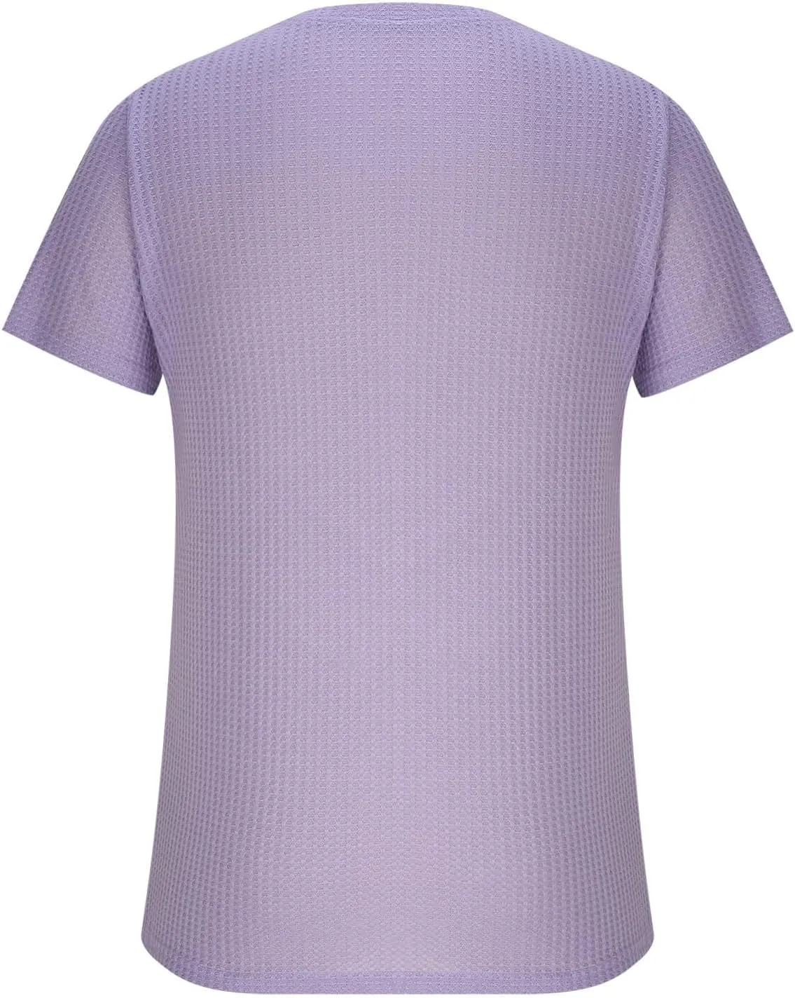 Finelylove T Shirts for Man Crochet Knitted T Shirt Crew Neck Short Sleeve Summer Beach Waffle Textured Tops Casual