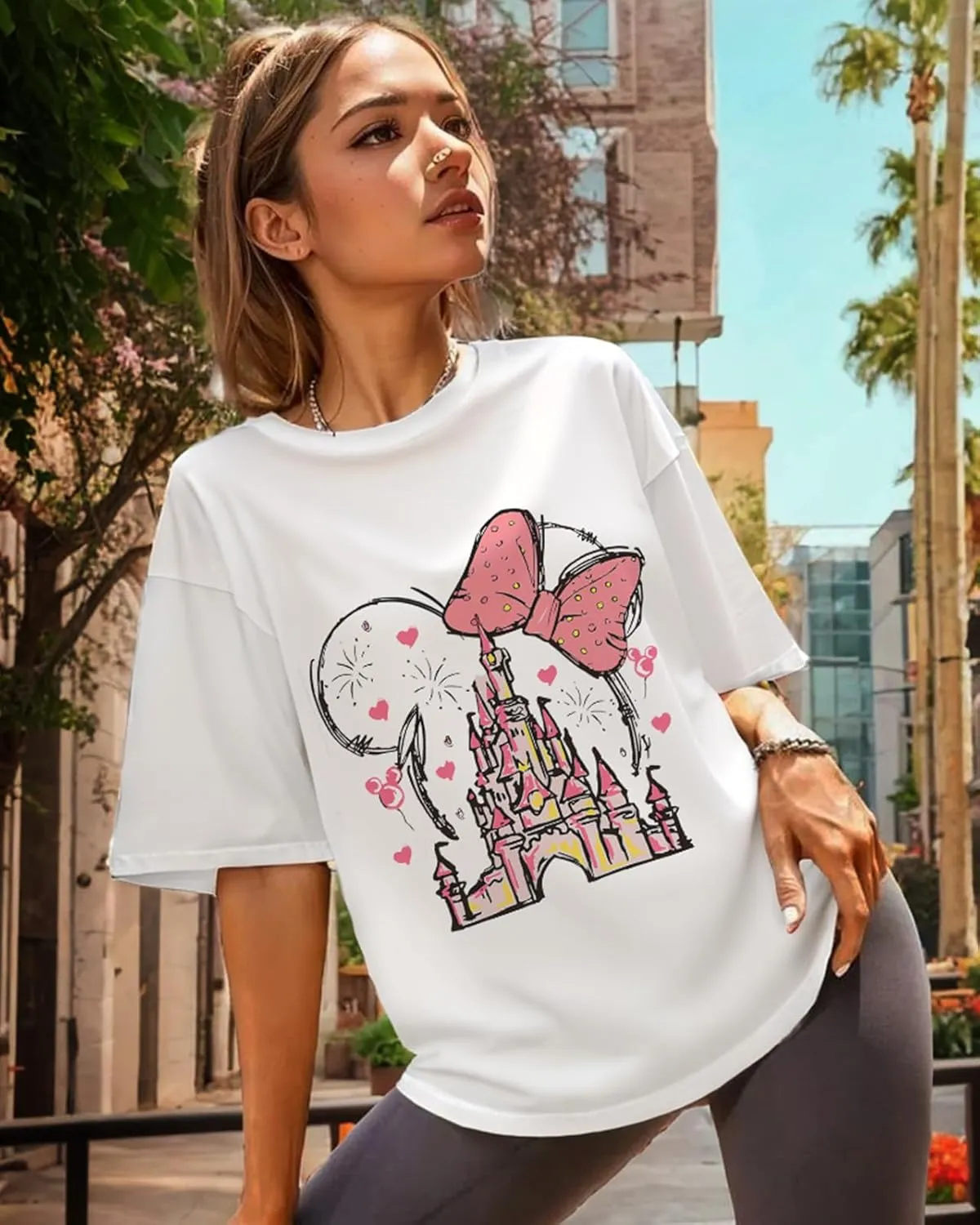 Flafens T Shirts for Women Graphic Tees - Womens T-Shirts Cotton Cute Fit Tshirts Teens Girls