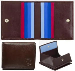 Full Grain Real Leather Wallet with Card Slots Coin Pouch RFID Blocking Combo Gift Box (Ladies Purse Brown)