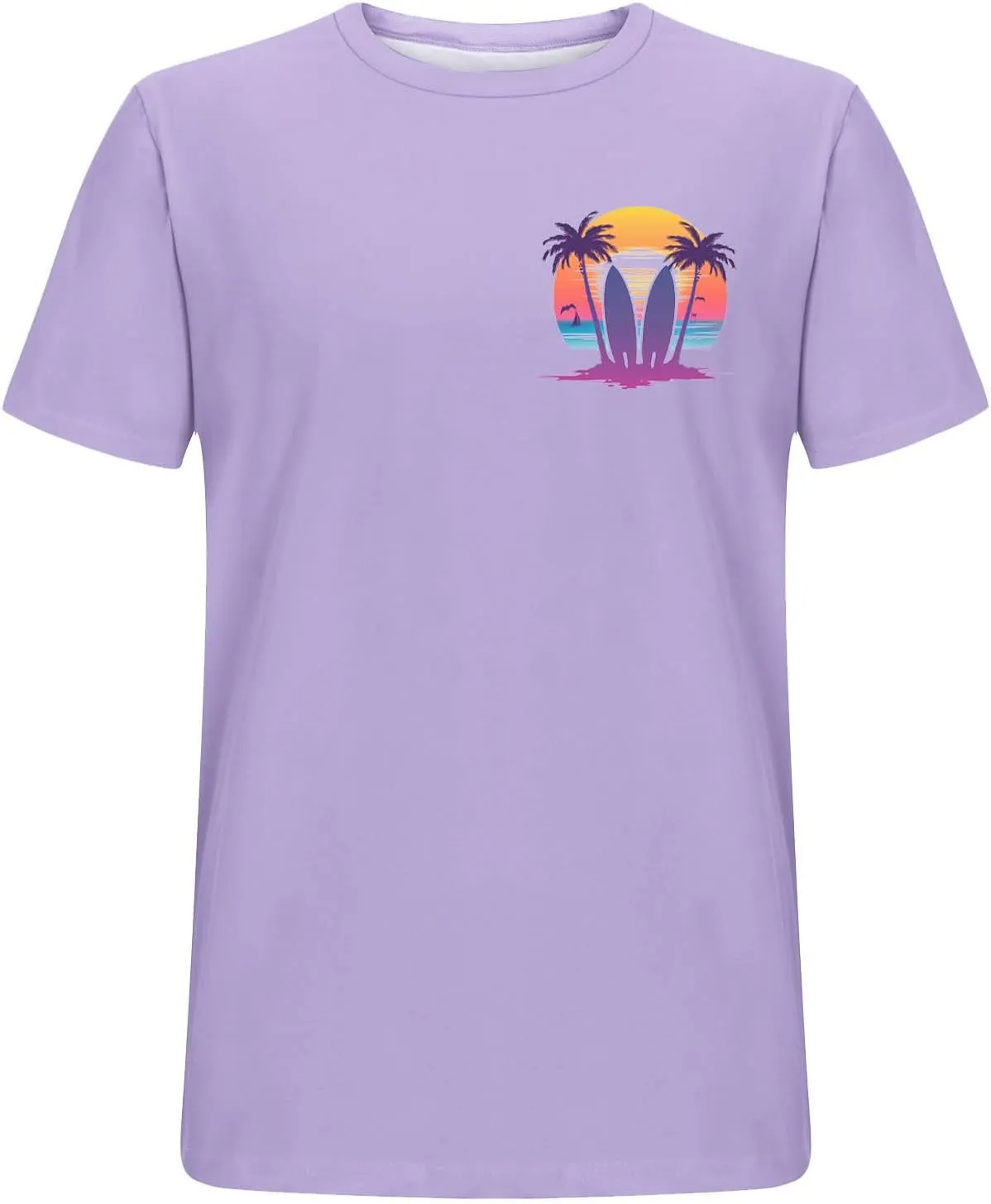 Funny Hawaiian Shirts for Men Cute Tropical Print Tees Summer Casual Short Sleeve Crewneck Beach Tops Workout Tshirts