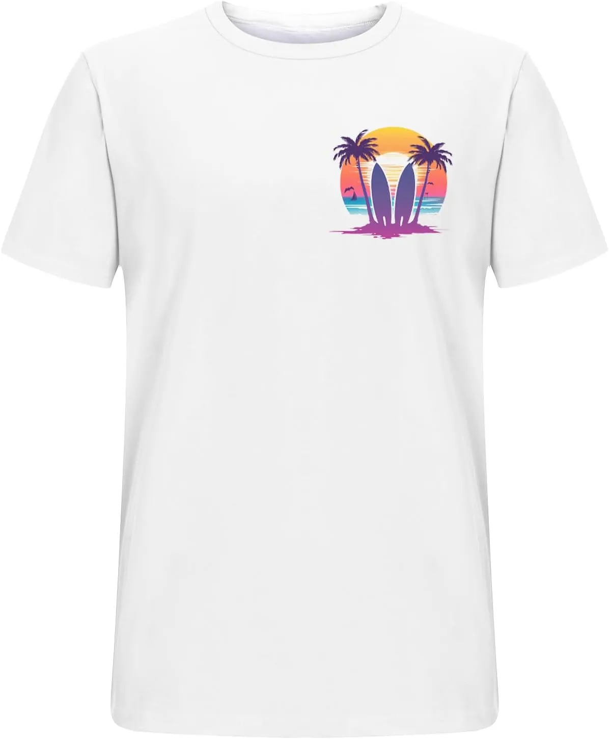 Funny Hawaiian Shirts for Men Cute Tropical Print Tees Summer Casual Short Sleeve Crewneck Beach Tops Workout Tshirts