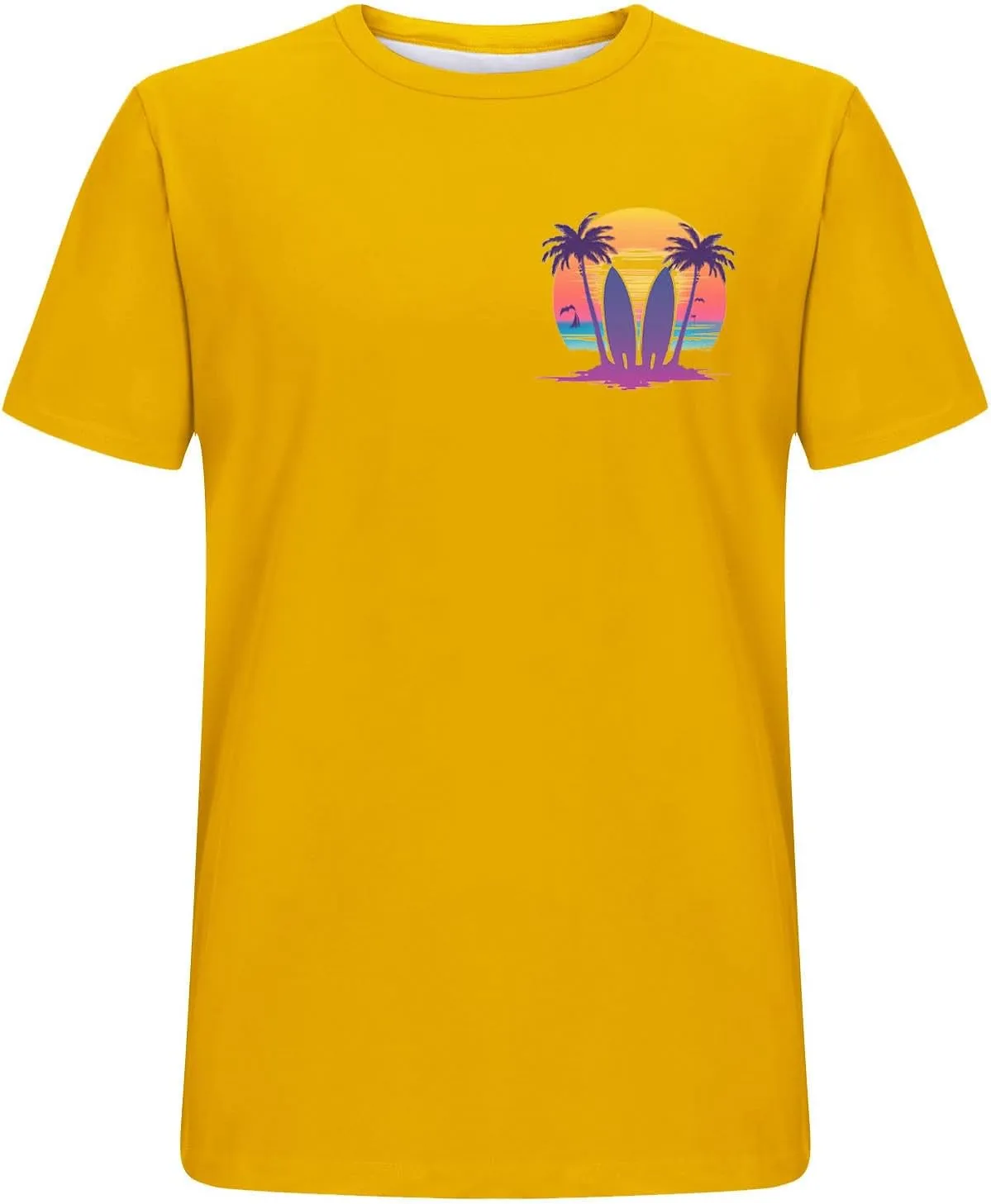 Funny Hawaiian Shirts for Men Cute Tropical Print Tees Summer Casual Short Sleeve Crewneck Beach Tops Workout Tshirts