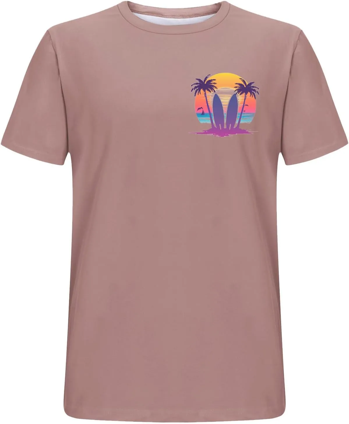 Funny Hawaiian Shirts for Men Cute Tropical Print Tees Summer Casual Short Sleeve Crewneck Beach Tops Workout Tshirts