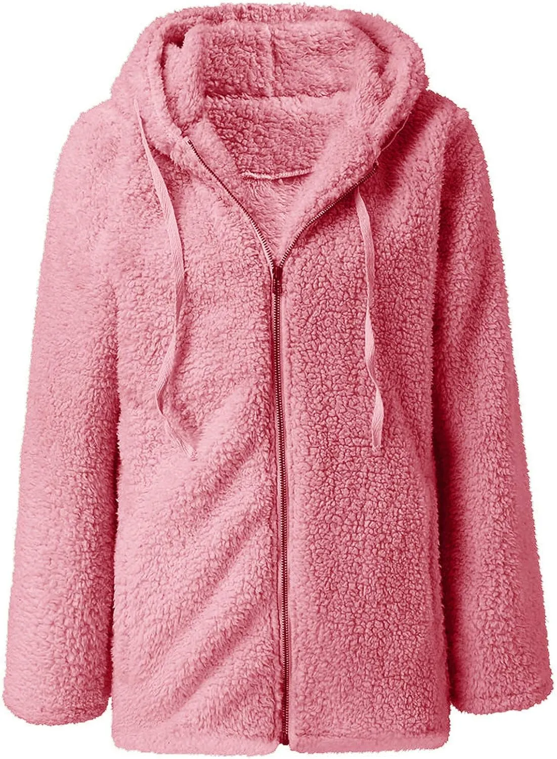 Fur Jackets for Women Sherpa Lined Warm Full Zip Winter Jackets Casual Open Front Cardigan Jacket Plus Size Plush Coats