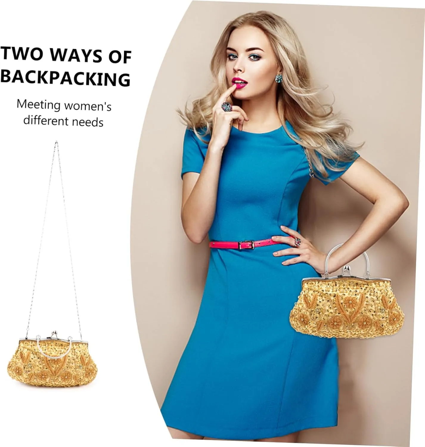 GALPADA 1pc Dinner Bag Evening Handbag Women Party Banquet Bag Handmade Clutch Bag Artificial Pearls Clutch Bag