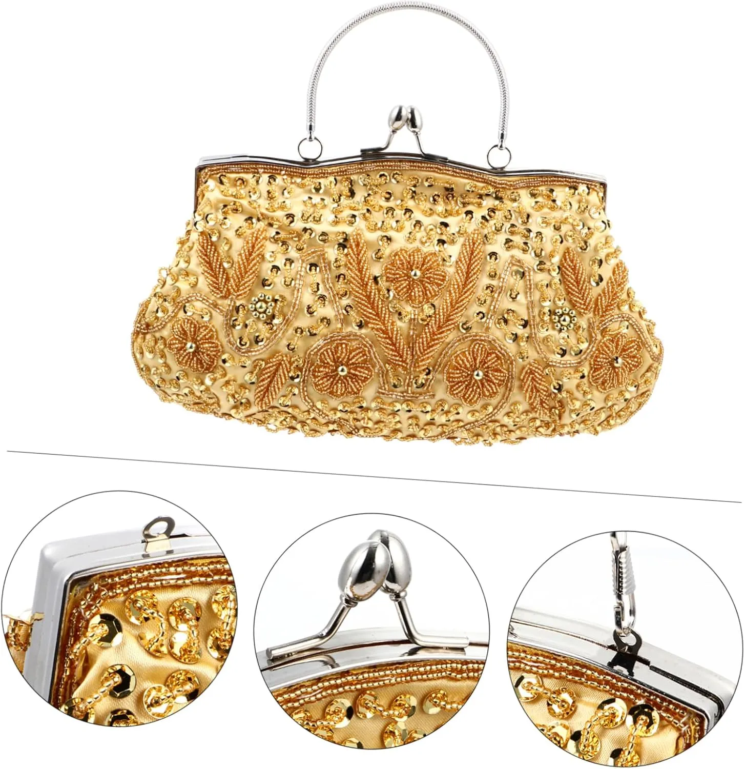 GALPADA 1pc Dinner Bag Evening Handbag Women Party Banquet Bag Handmade Clutch Bag Artificial Pearls Clutch Bag