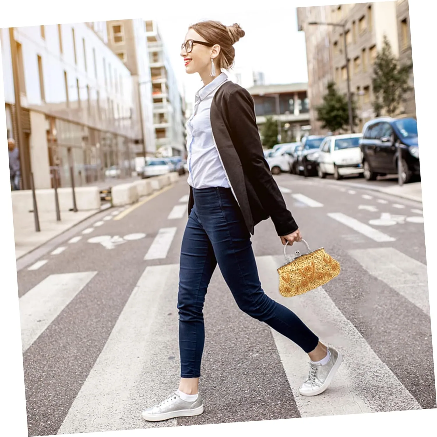 GALPADA 1pc Dinner Bag Evening Handbag Women Party Banquet Bag Handmade Clutch Bag Artificial Pearls Clutch Bag