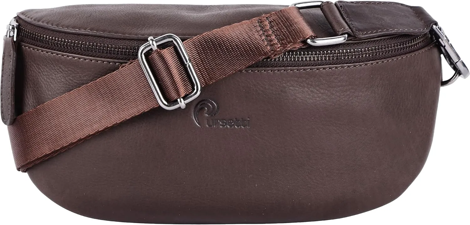 Genuine Leather Belt Bag-Fashion-Forward Crossbody Bum Bag for Women & Men-Made to Last & Must-Have Accessory (Brown)