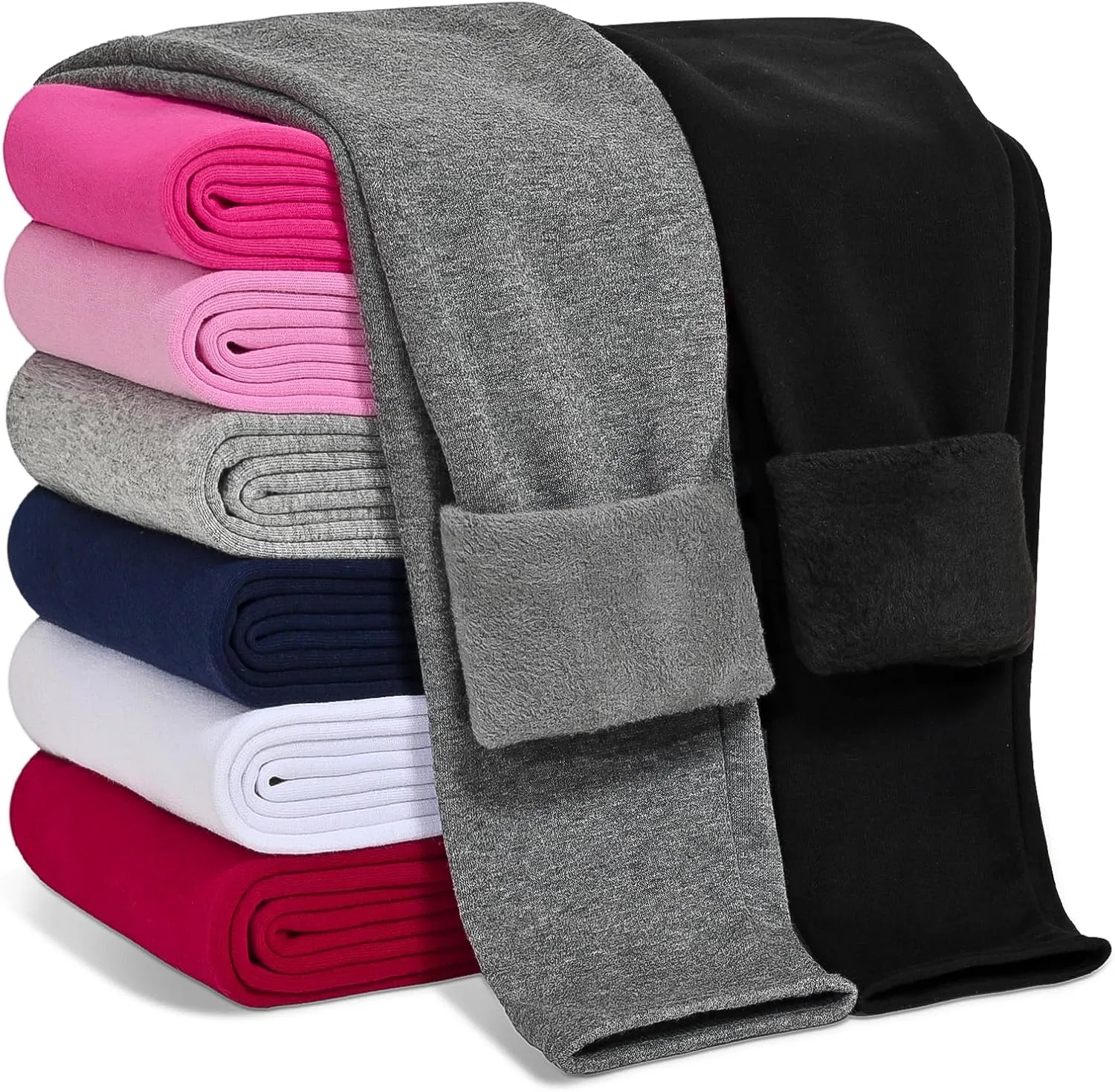 Girls Fleece Lined Leggings Cotton Kids Winter Warm Leggings Thick Thermal Tights Pants