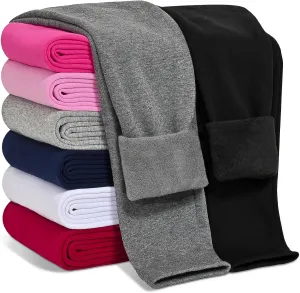 Girls Fleece Lined Leggings Cotton Kids Winter Warm Leggings Thick Thermal Tights Pants