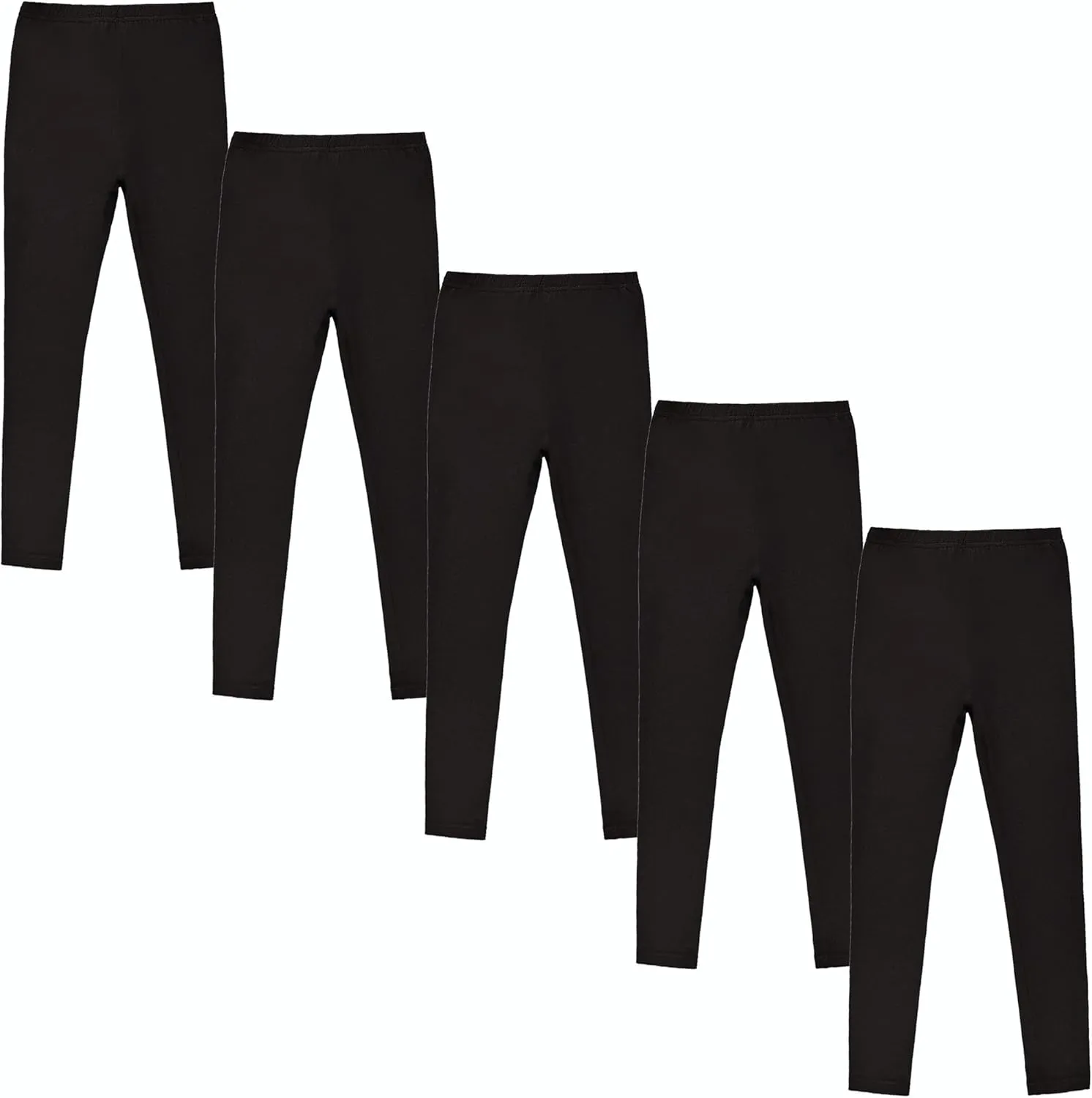 Girls' Leggings - Baby Girls & Toddlers' Cotton Footless Stretchy Basic Leggings - Pack of 5