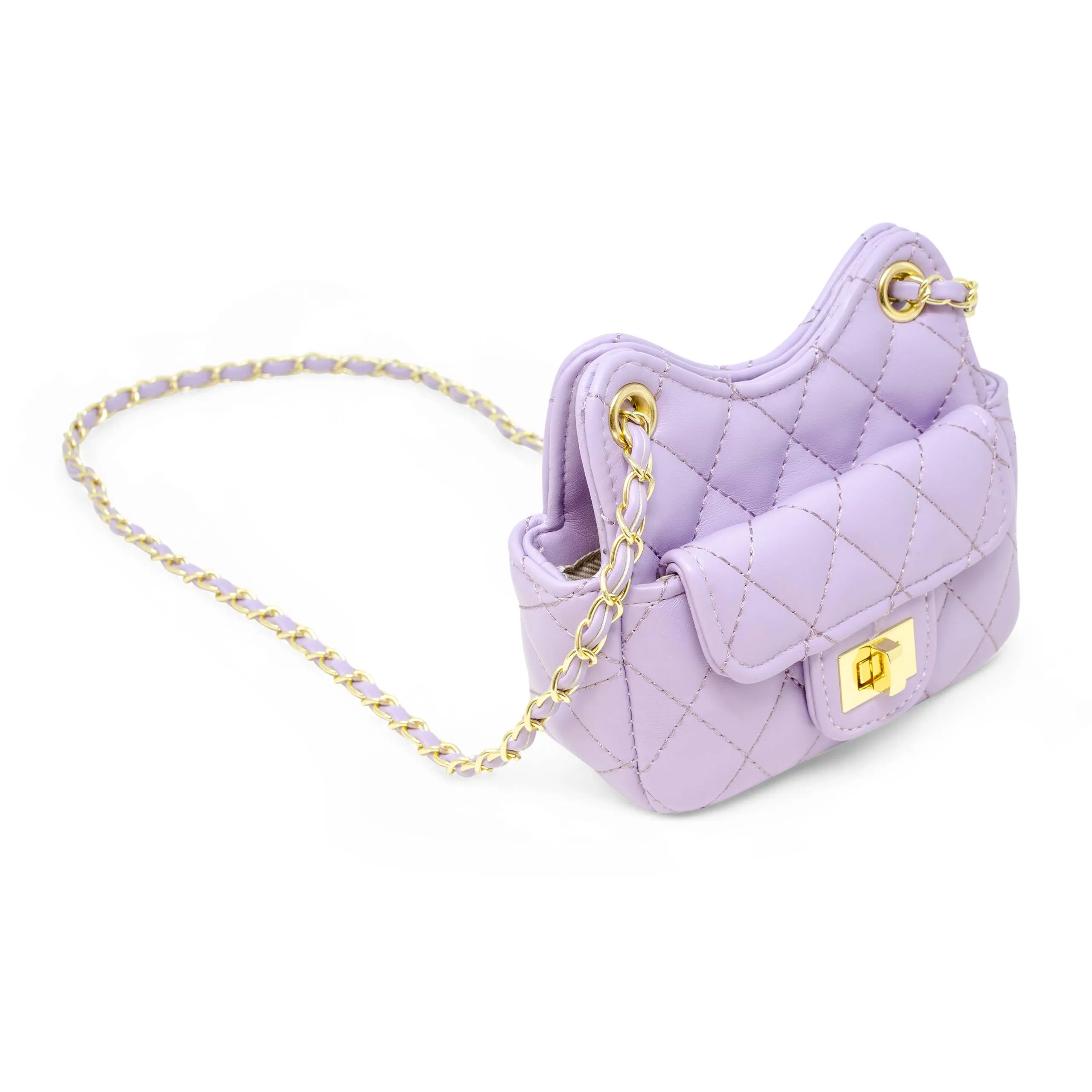 Girls Tiny Quilted Treasure Purse: Purple