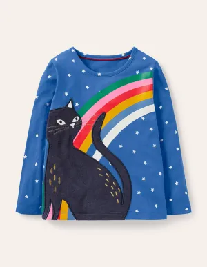Glow-in-the-dark Cat T-shirt-Elizabethan Blue Cat