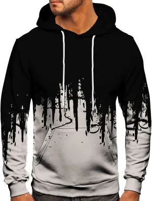 GOFULY Mens Graphic Hoodies Lightweight 3D Print Sweatshirts Fall Winter Outdoors Pullover Long Sleeve Outfits With Pockets