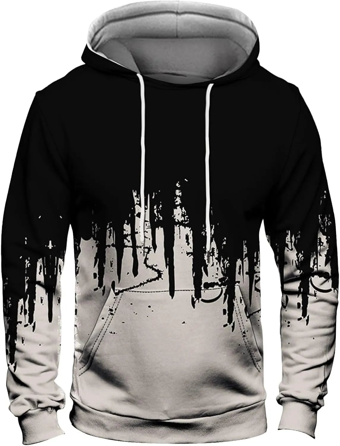 GOFULY Mens Graphic Hoodies Lightweight 3D Print Sweatshirts Fall Winter Outdoors Pullover Long Sleeve Outfits With Pockets