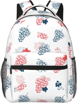 Grape Travel Laptop Backpack Women Lightweight Backpack Adjustable College Backpack Fits 15.6 Inch Laptop Waterproof Travel Backpack for Men, Work