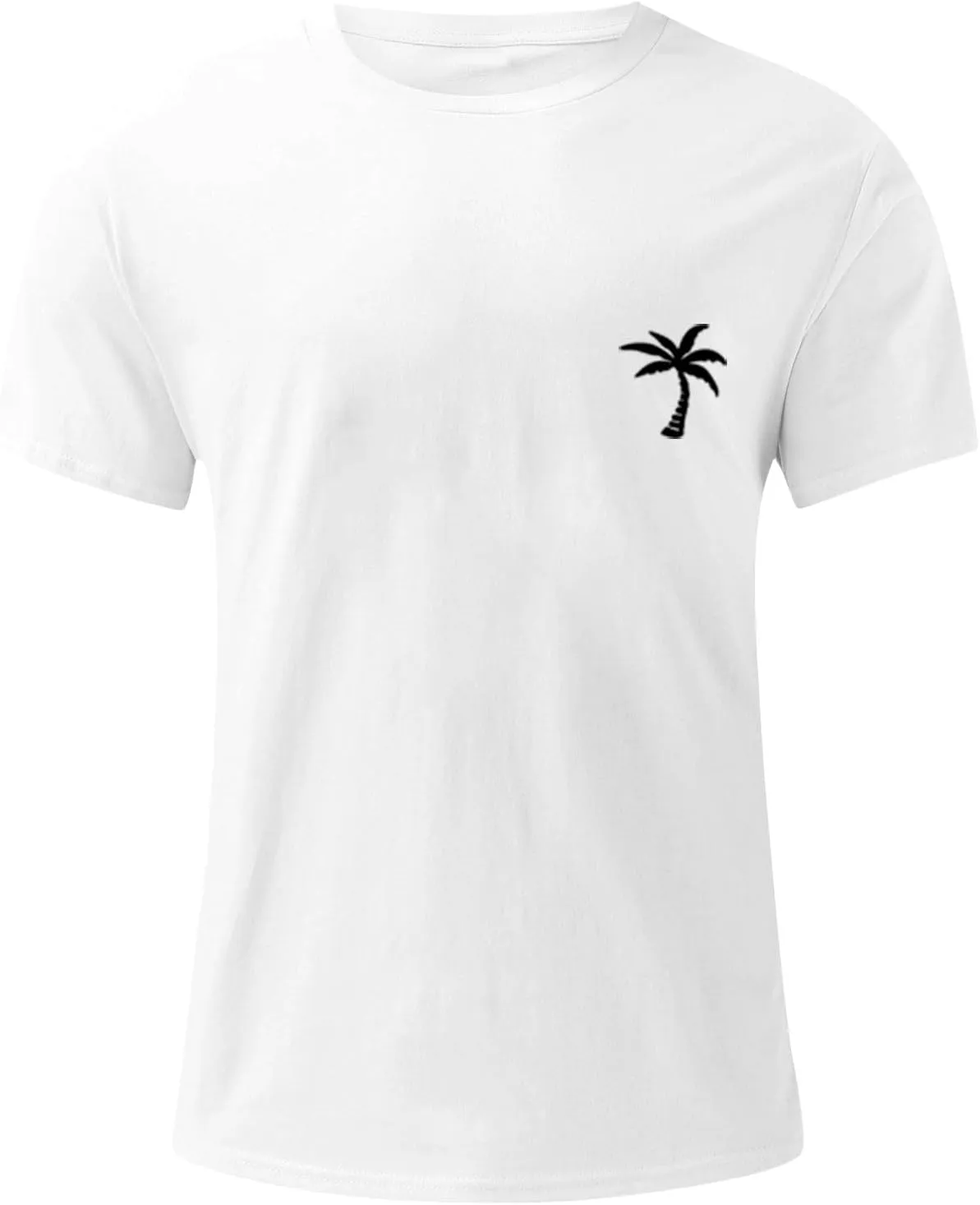 Graphic T Shirts for Man Summer Beach Palm Tree Print Crew Neck Short Sleeve Tees Classic Oversized Heavy Cotton Tops