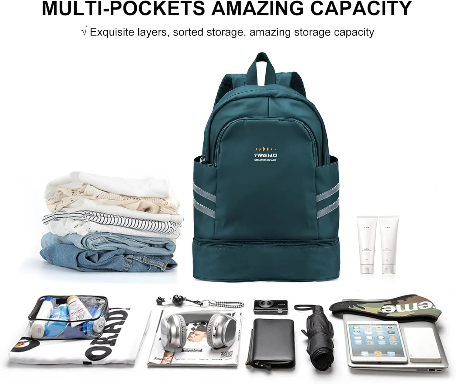 Gym Backpack for Women with Shoes Compartment & Wet Pocket, Large Women Travel Backpack Water Resistant, Sports Swimming Backpack Gym Bag