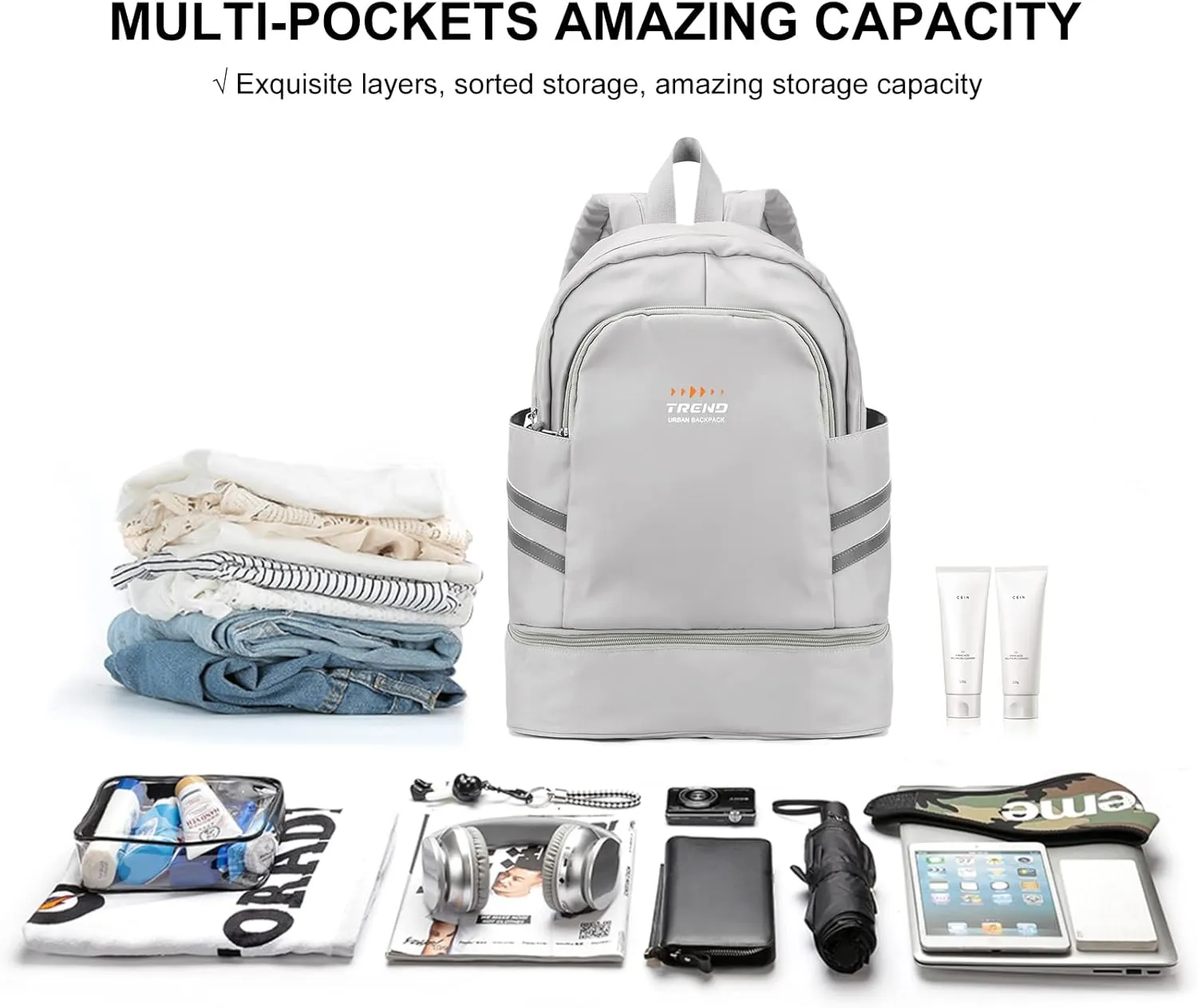 Gym Backpack for Women with Shoes Compartment & Wet Pocket, Large Women Travel Backpack Water Resistant, Sports Swimming Backpack Gym Bag
