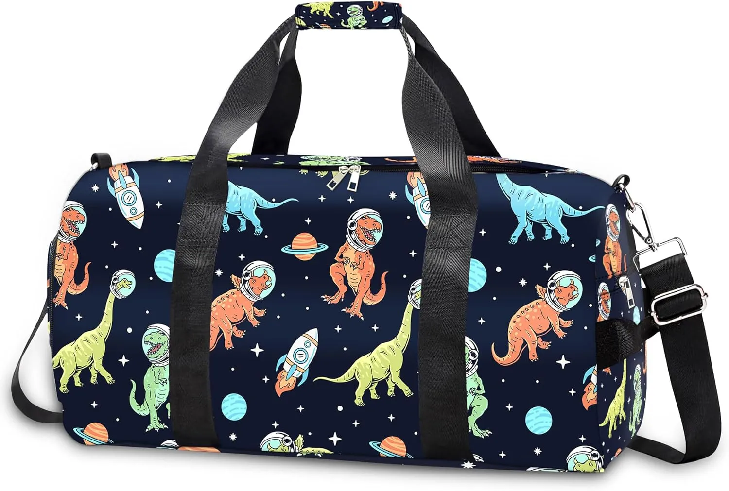 Gym Bag for Boys,Dinosaur Cute Duffel Bag,Dance Bag for Kids,Overnight Bag Travel Bag Sports with Shoes Compartment