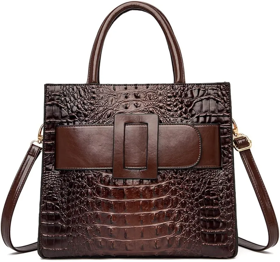 Handbags for Women Leather Top Handle Handbag Satchel Bag Medium Tote Bags Square Purse Ladies Shoulder Crossbody Bag