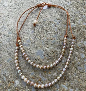 HC Double Strand Angle Pearl Necklace