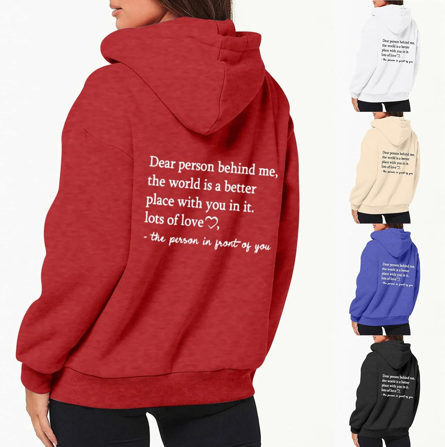 HGps8w Dear Person Behind Me Womens Zip Up Hoodies, Funny Sayings Oversized Long Sleeve Casual Sweatshirts Jackets